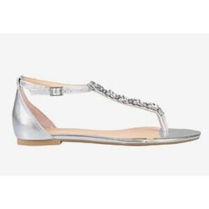 Badgley Mischka Metallic and rhinestone sandals silver 7.5